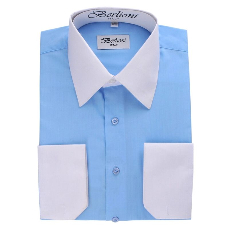 Two-Tone Dress Shirt | N504 | Light Blue L (16-16 1/2) 32/33 Two-Tone Dress Shirt | N504 | Light Blue L (16-16 1/2) 32/33