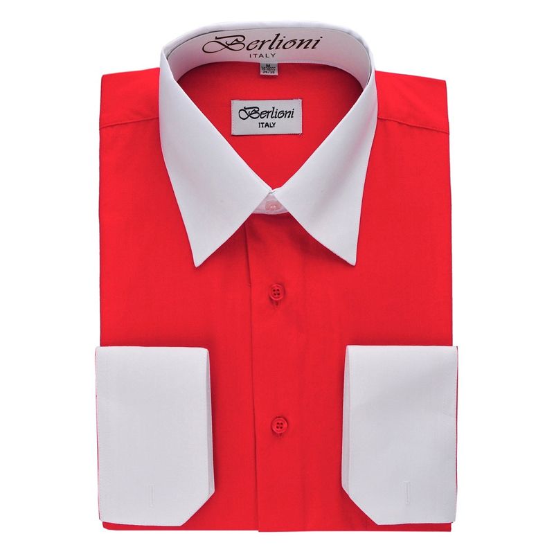 Two-Tone Dress Shirt | N508 | Red L (16-16 1/2) 34/35 Two-Tone Dress Shirt | N508 | Red L (16-16 1/2) 34/35