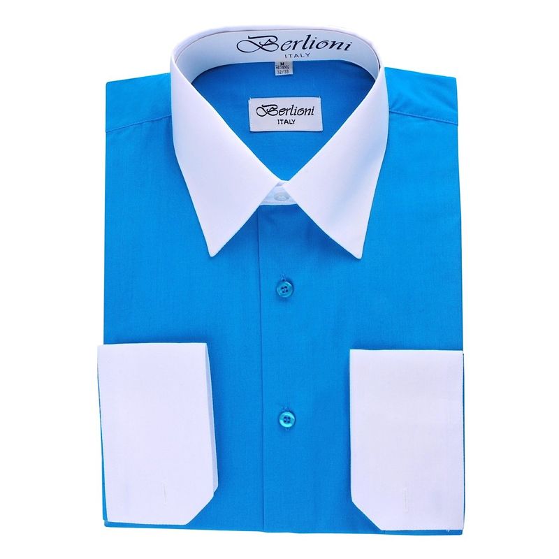 Men's Berlioni Long Sleeve Button Up Regular Fit Classic Dress