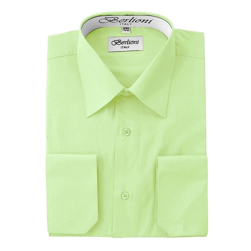 Dress Shirt Men's French Convertible Cuff Lime 5XL9 21 - 21.5 Sleeve 38/39 Dress Shirt Men's French Convertible Cuff Lime 5XL9 21 - 21.5 Sleeve 38/39
