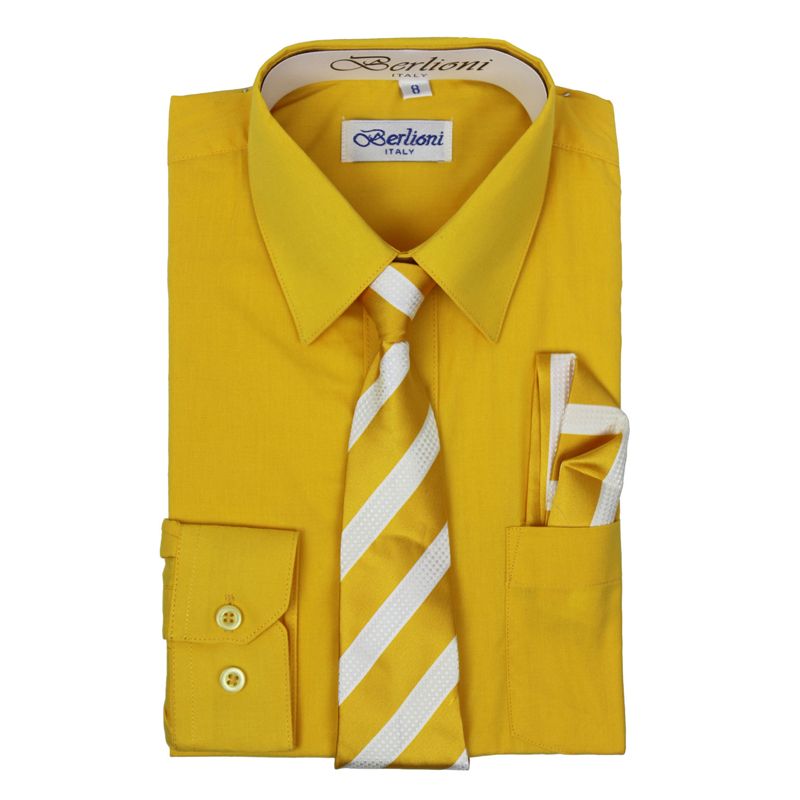 mens gold dress shirt and tie Men's Tan Two Tone French Cuff Dress Shirt Tie Set de DS3006WTPRT main image 0