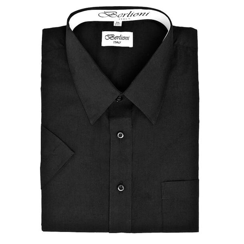 mens black dress shirt short sleeve Motive Short Sleeve Dress Shirt M / Black