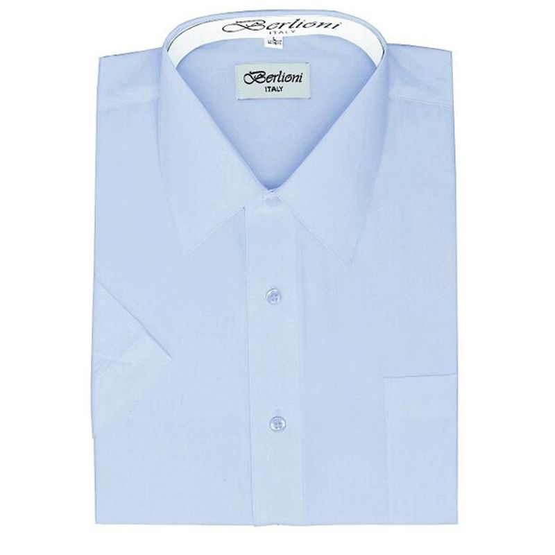 Short Sleeve Shirt | N°104 | Light Blue – Berlioni Shirts