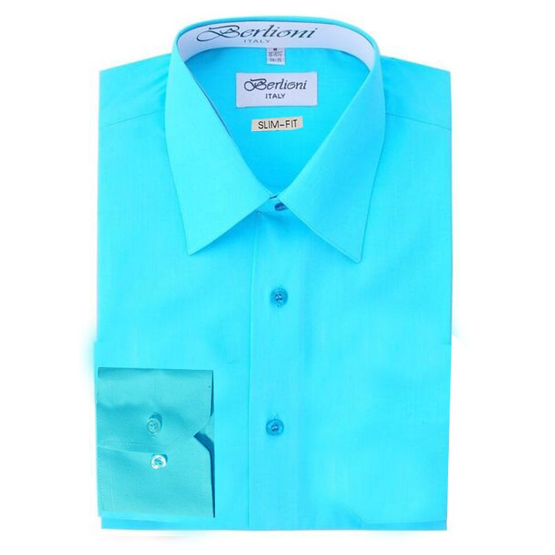 Slim-Fit Shirt | N334 | Aqua 2XL (18-18 1/2) 36/37 Slim-Fit Shirt | N334 | Aqua 2XL (18-18 1/2) 36/37