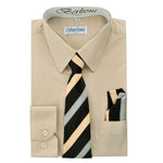 Boy's Dress Shirt/Necktie/Hanky | N°712 | Khaki