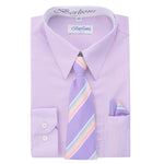 Boy's Dress Shirt/Necktie/Hanky | N°711 | Lilac