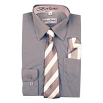 Boy's Dress Shirt/Necktie/Hanky | N°720 | Light Grey