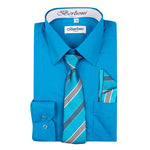 Boy's Dress Shirt/Necktie/Hanky | N°707 | Turquoise