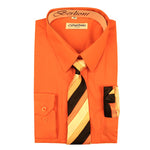 Boy's Dress Shirt/Necktie/Hanky | N°706 | Orange