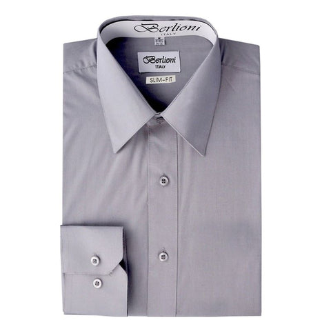 Slim-Fit Shirt | N°320 | Light Grey – Berlioni Shirts